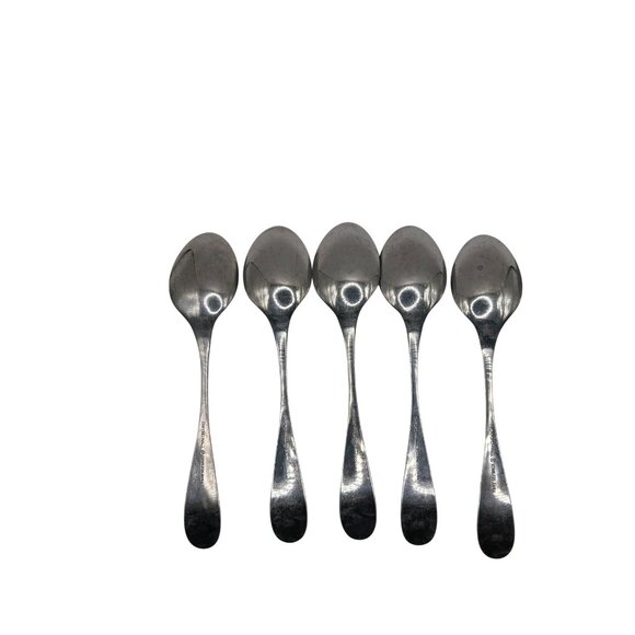 Set Of 5 Oxford Hall Crystal Palace Stainless Steel Spoons - Picture 4 of 5